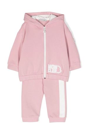 Pink stretch-cotton tracksuit set MONCLER KIDS | 8M0000789A2352K